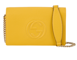 Soho Wallet On Chain, Leather, Yellow, 493075, DB, 3*